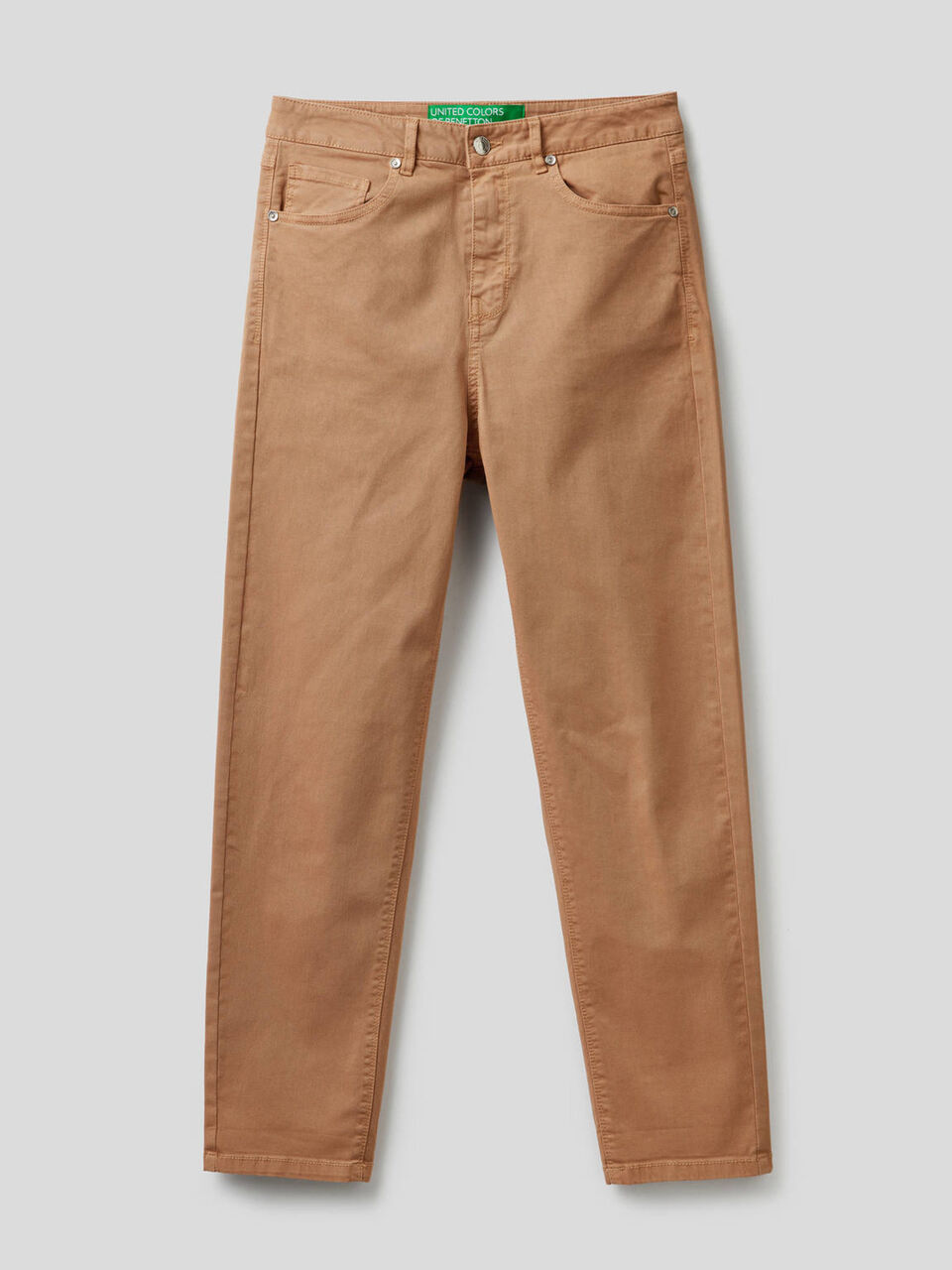 Pantaloni boyfriend in cotone stretch image number 1