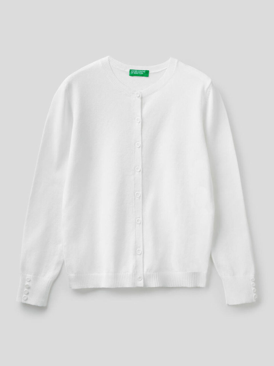 Cardigan girocollo in misto cotone image number 1