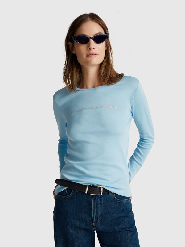 T-shirt a manica lunga 100% cotone Donna