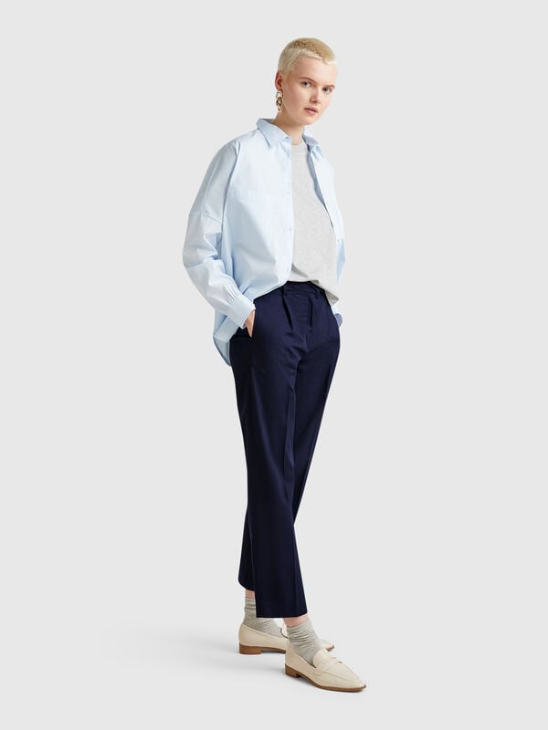 Pantaloni in cotone stretch Donna