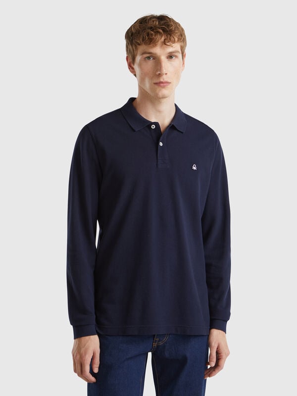 Polo a manica lunga in cotone  Uomo
