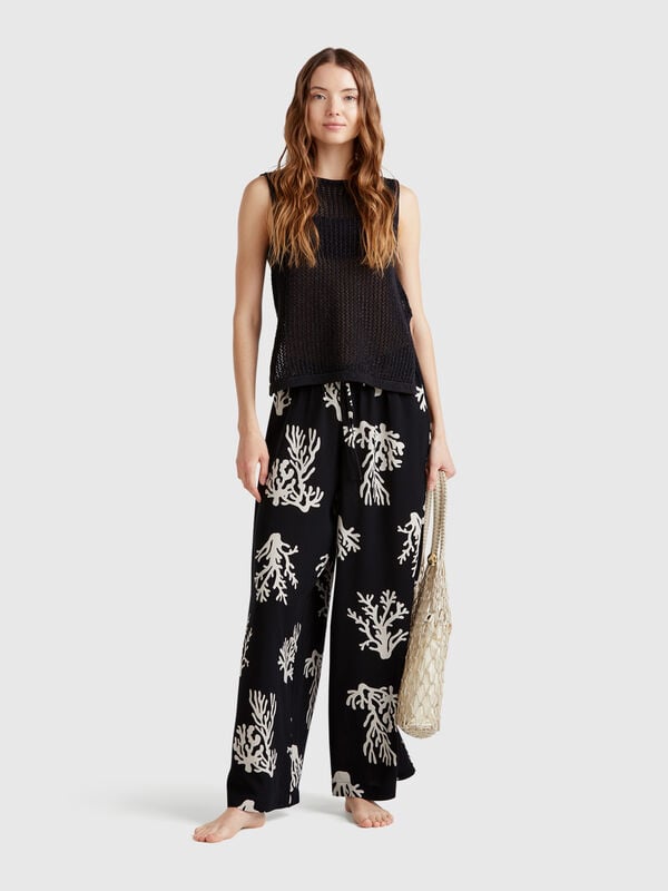 Pantaloni con stampa coralli Donna