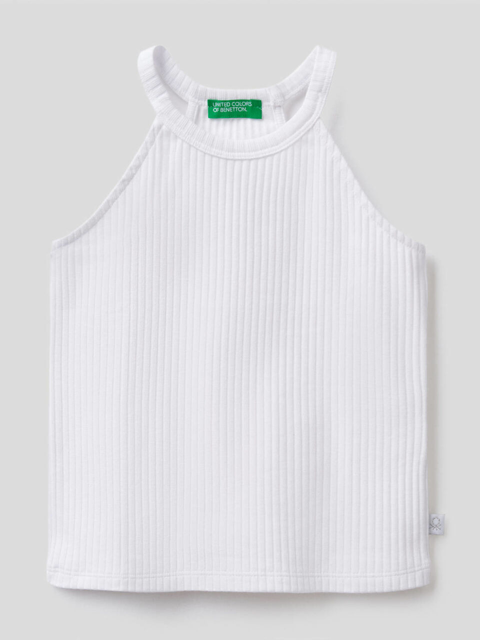 Top smanicato in cotone stretch image number 1