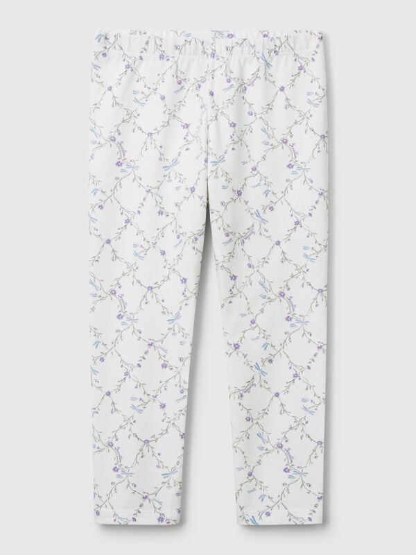 Leggings panna con stampa  Bambina