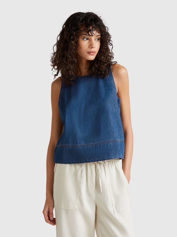 Blusa in chambray Donna