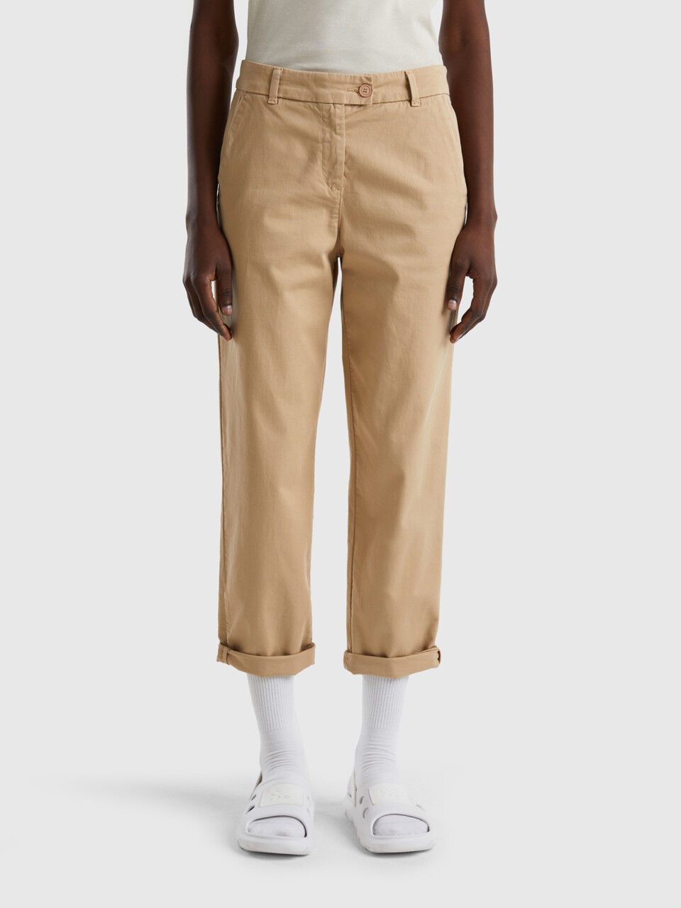 Pantaloni Donna Chino Regular Slim Larghi