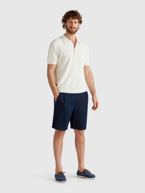 Bermuda con coulisse in puro lino Uomo