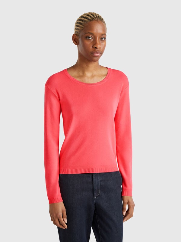 Maglia girocollo in puro cotone Donna