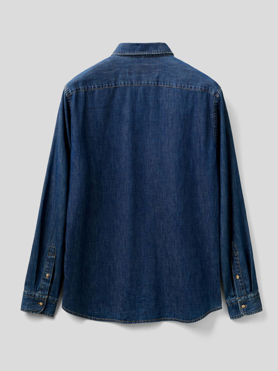 Camicia slim fit in jeans 100% cotone image number 2