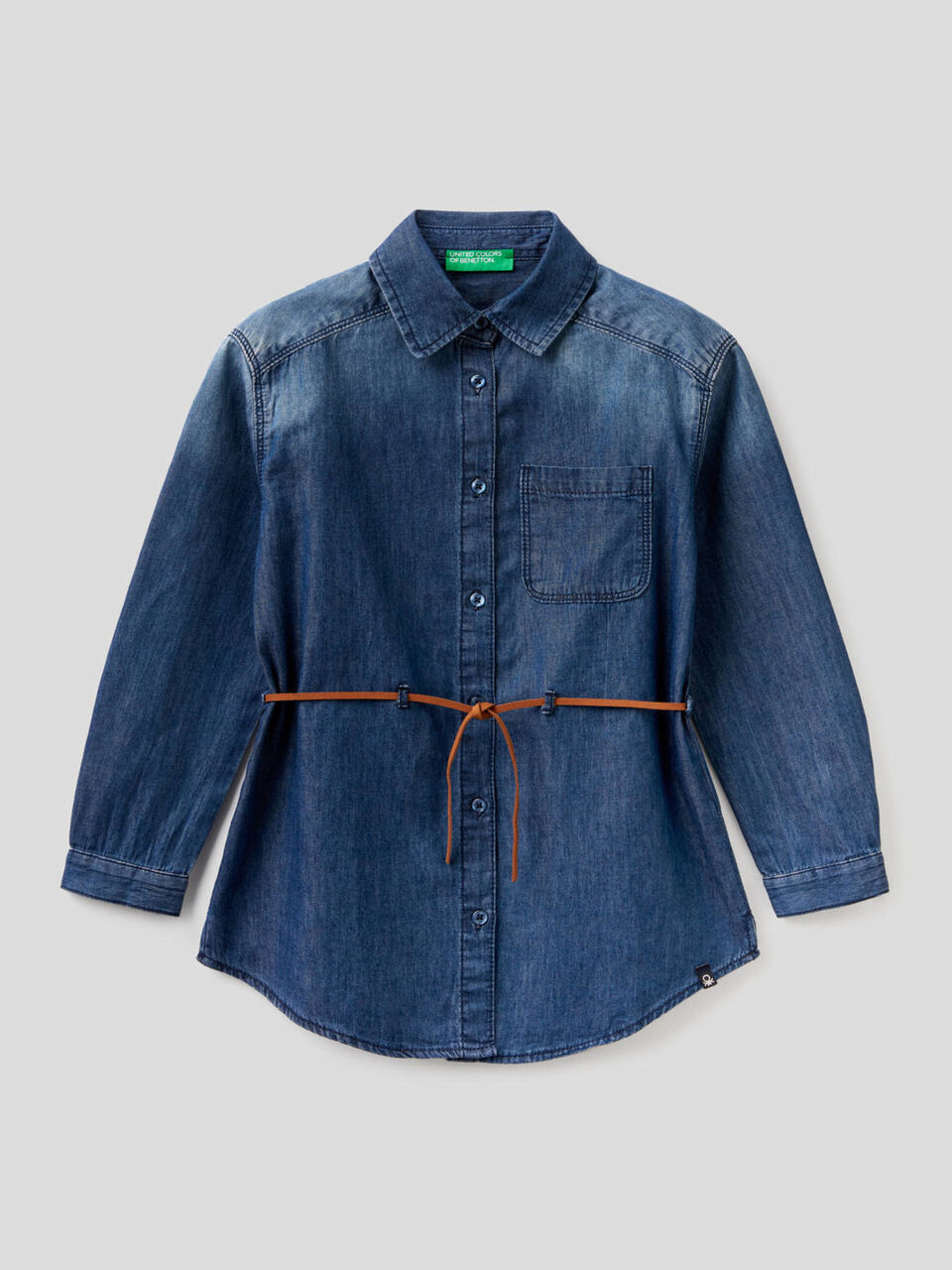 Camicia in jeans 100% cotone image number 1