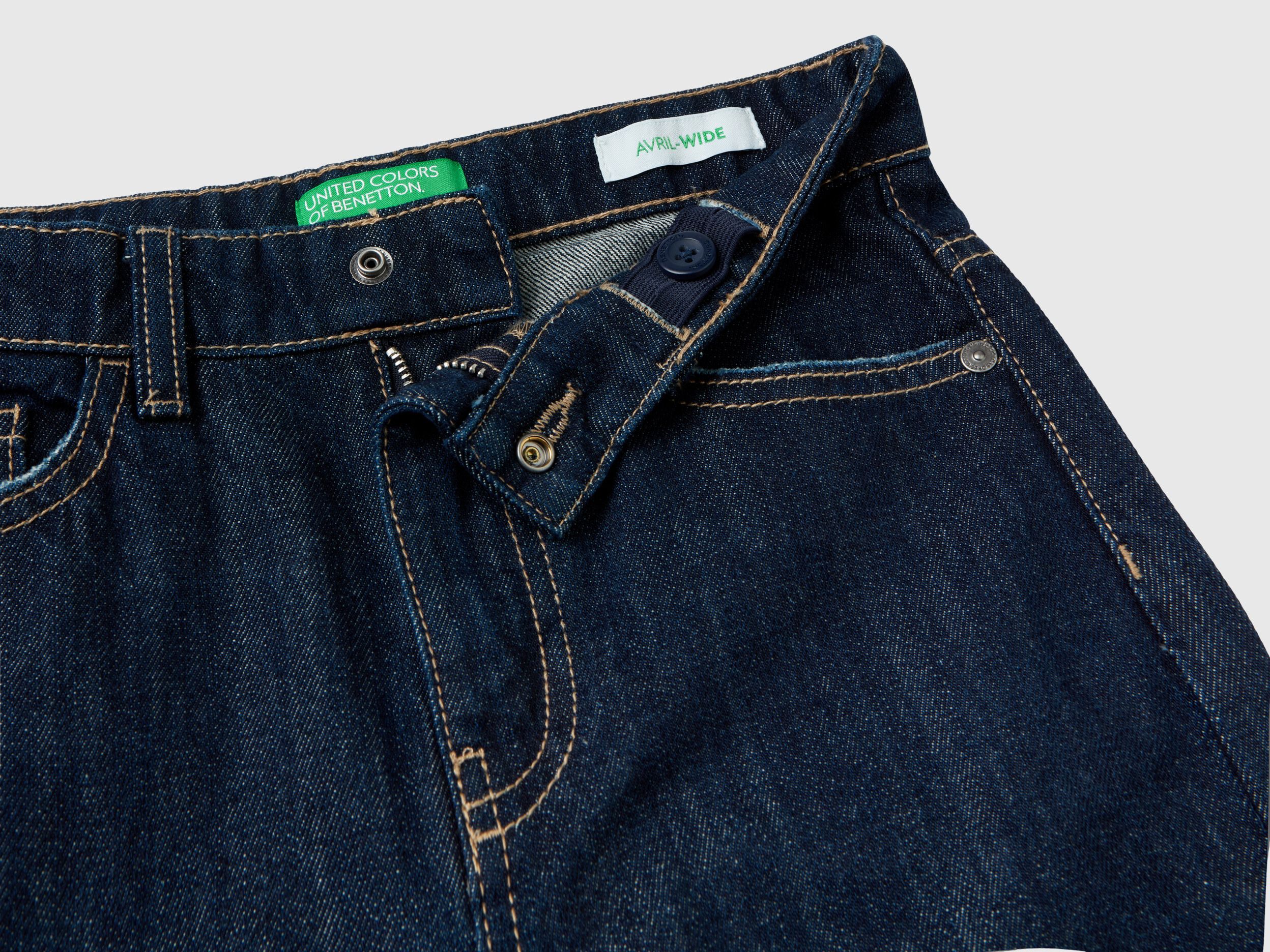 Jeans wide fit a vita alta