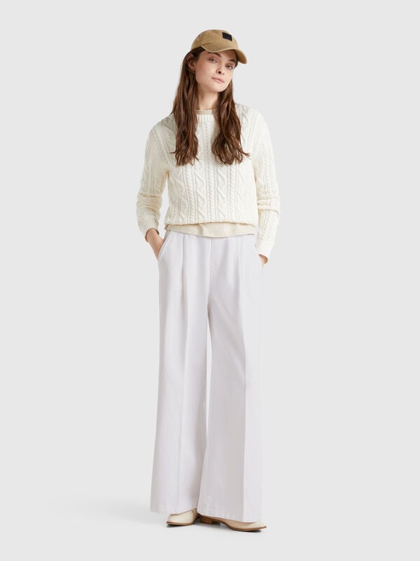 Pantaloni palazzo a vita alta Donna