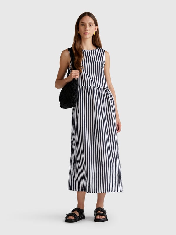 Vestito midi a righe Donna