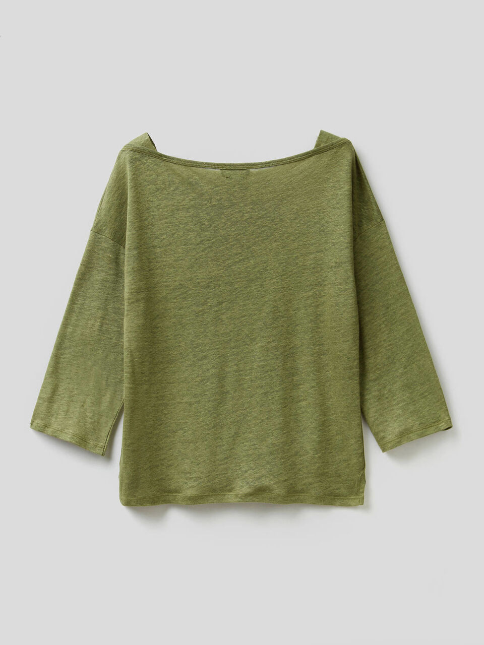 T-shirt in 100% lino con manica 3/4 image number 2