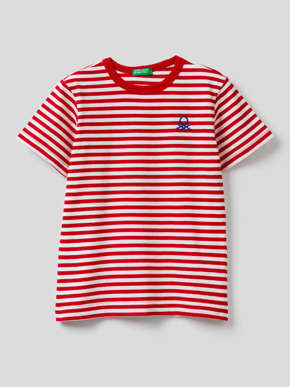 T-shirt a righe 100% cotone image number 1