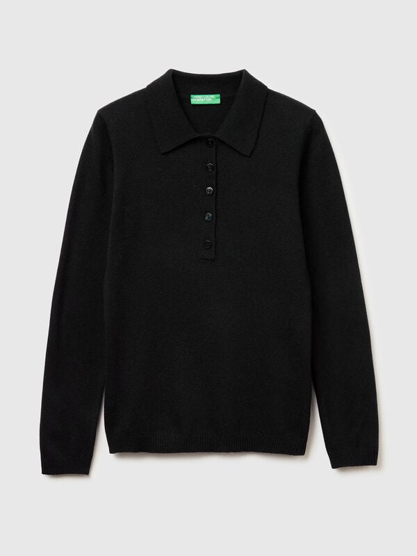 Polo in maglia in misto cashmere Donna