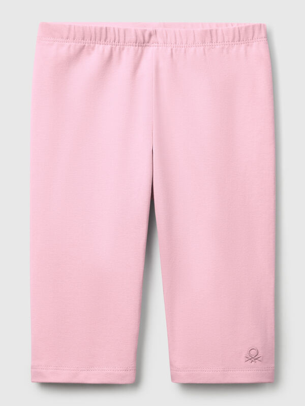 Leggings a 3/4 in cotone stretch Bambina