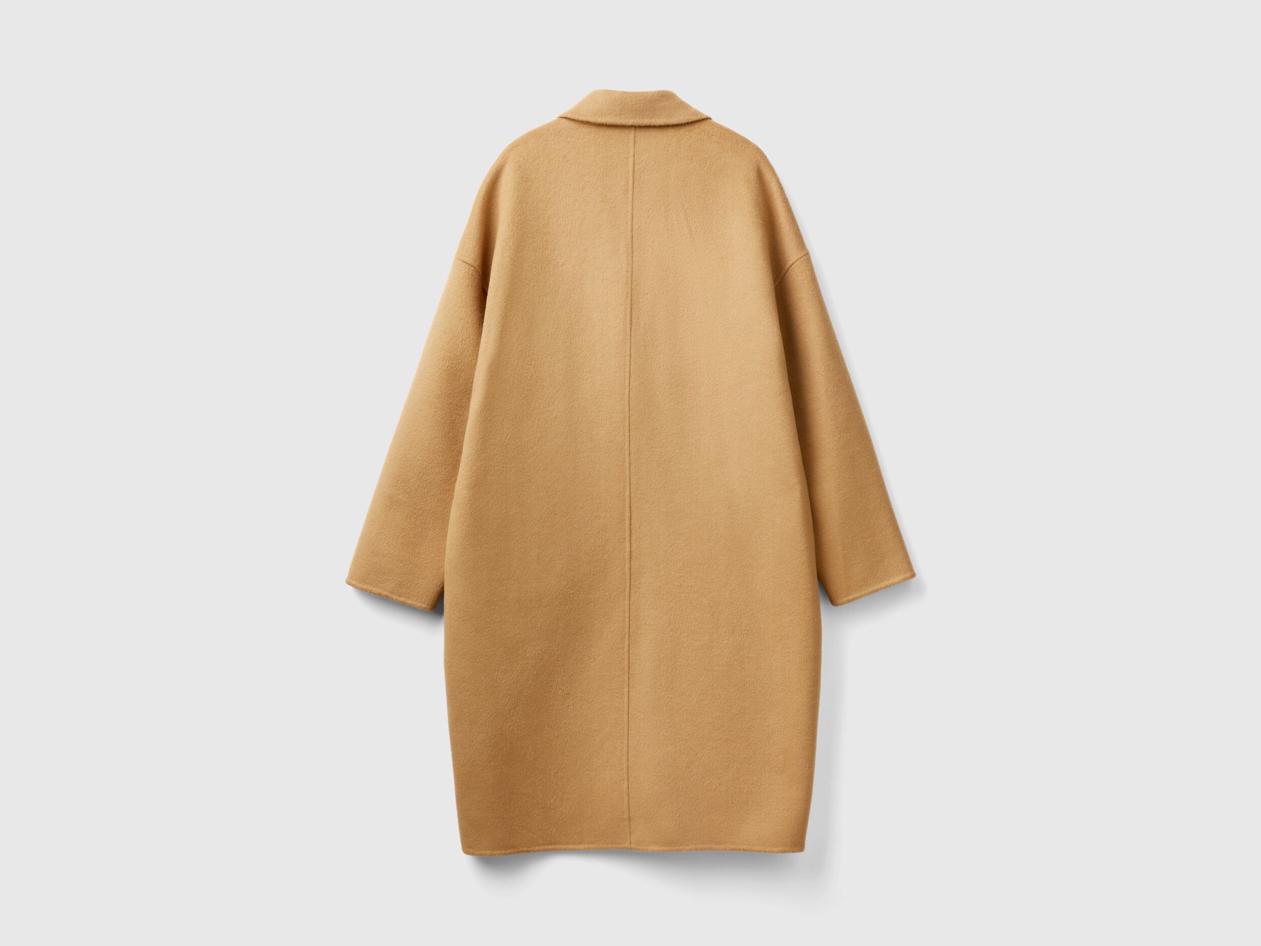 Cappotto midi in misto lana Cammello Benetton