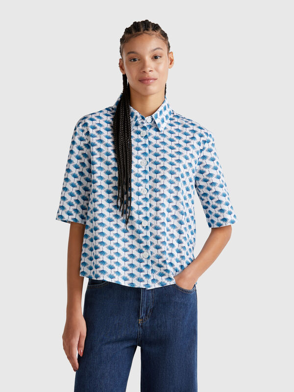Camicia fantasia in cotone leggero Donna