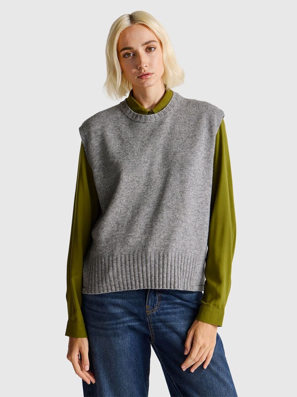 Gilet in misto lana e viscosa Donna