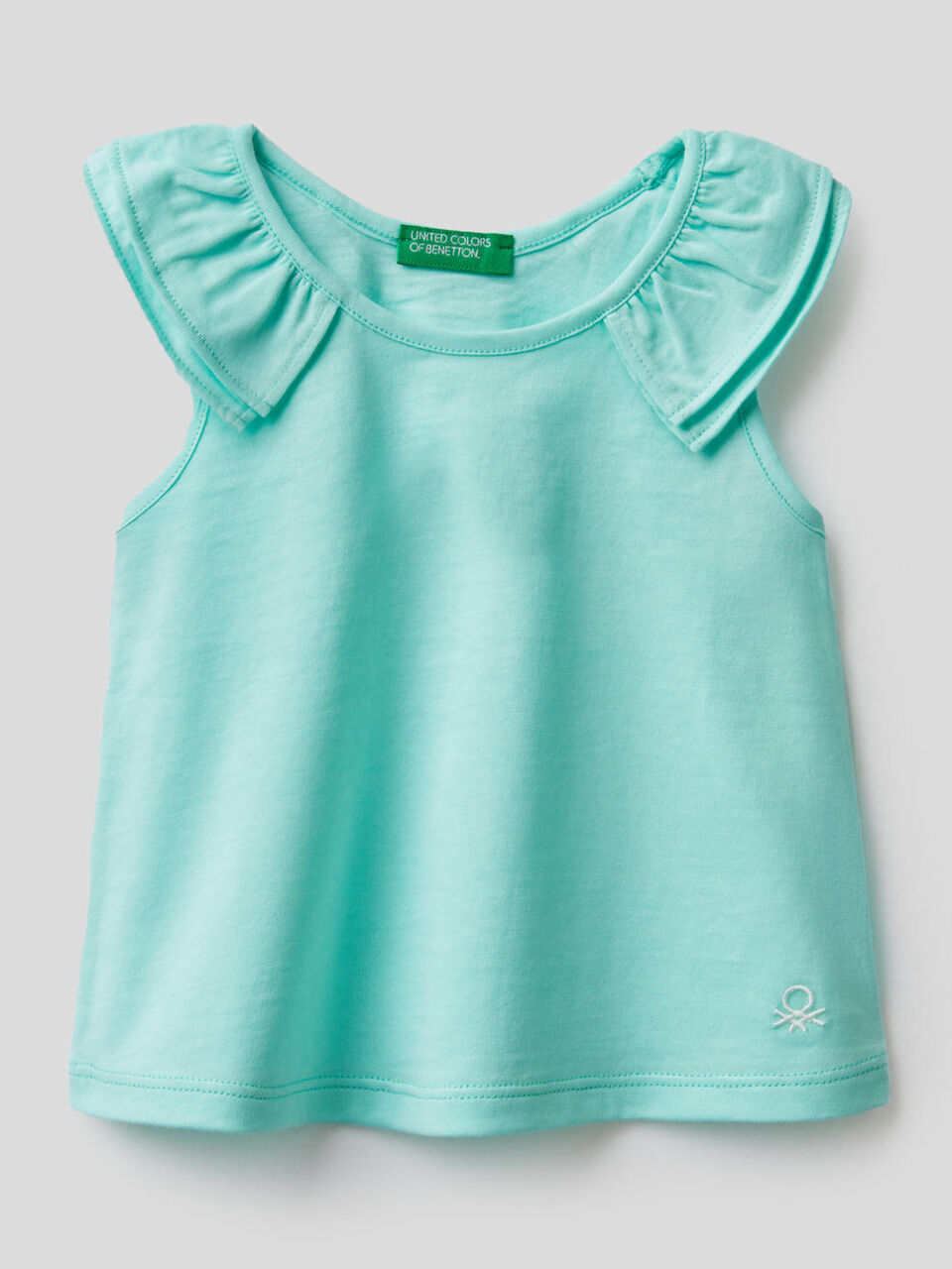 Top in cotone biologico con rouches image number null