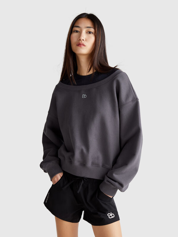 Felpa con scollo a barchetta Donna