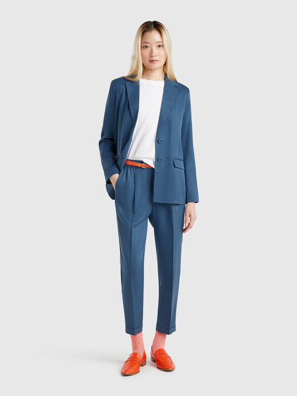 Pantaloni fluidi con risvolto Donna