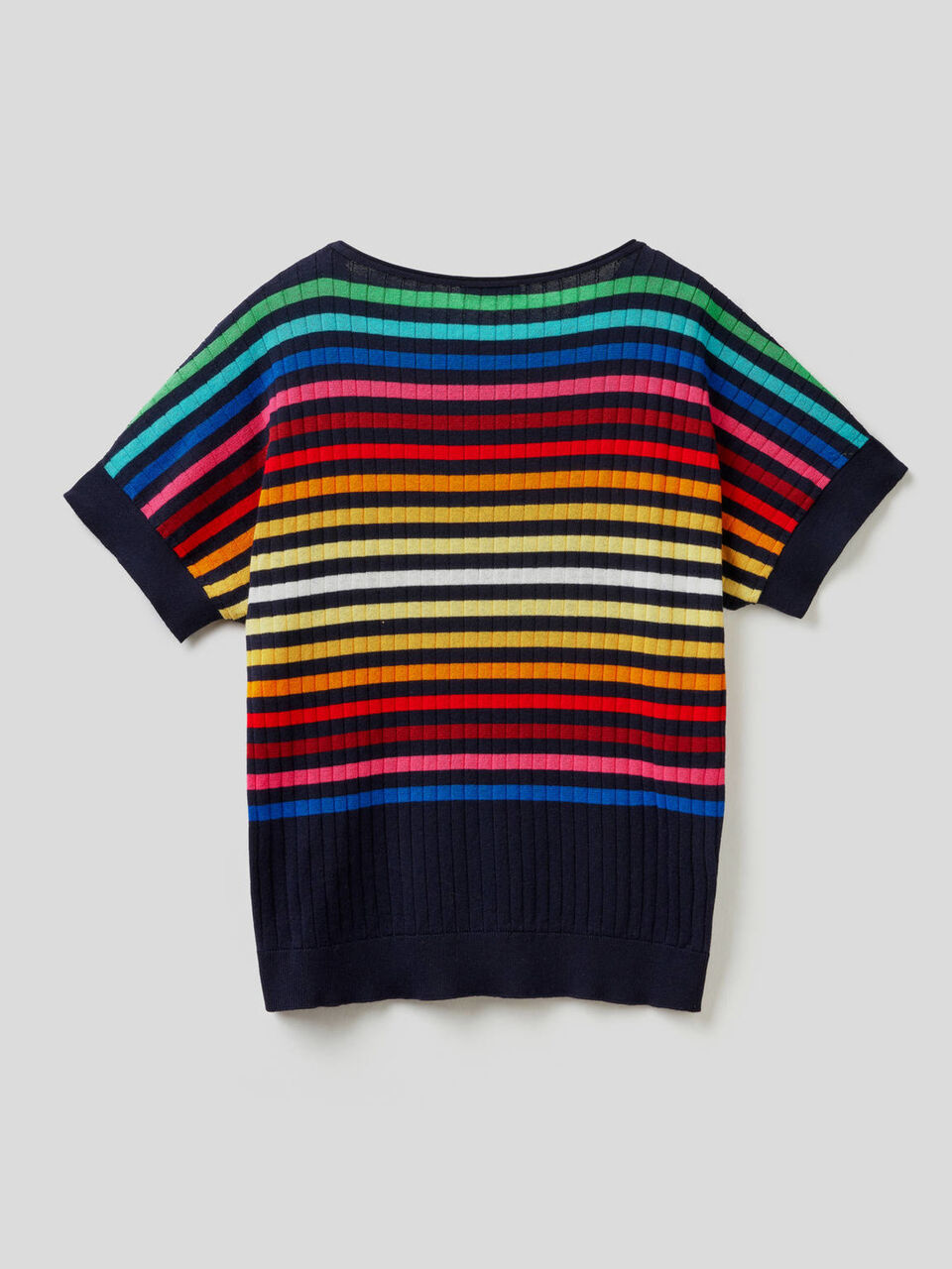 Maglia manica corta a righe multicolor image number 2