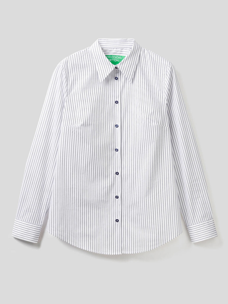 Camicia a righe in misto cotone stretch image number 1