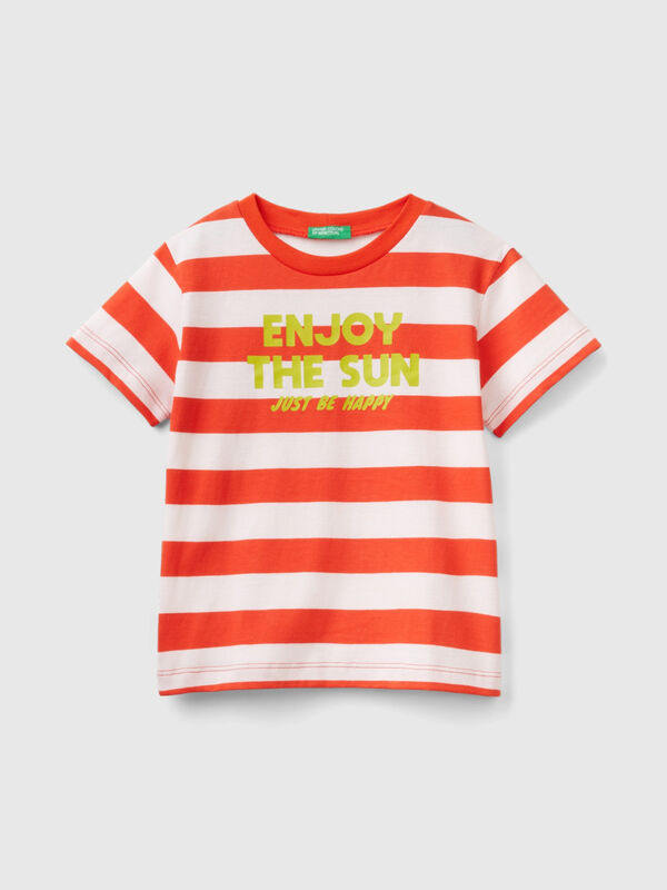 T-shirt a righe 100% cotone Bambino