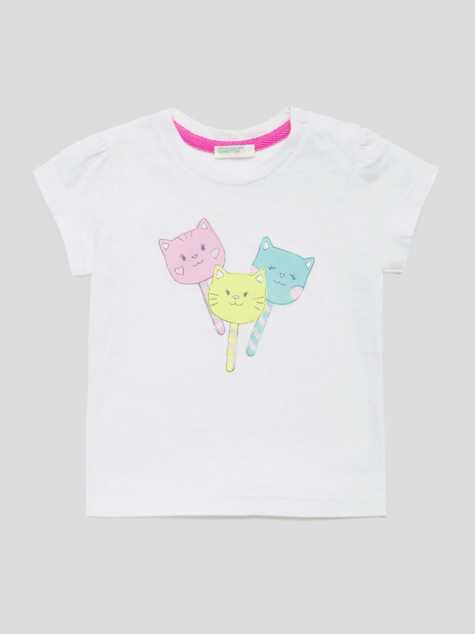 T-shirt con stampa e glitter image number 1