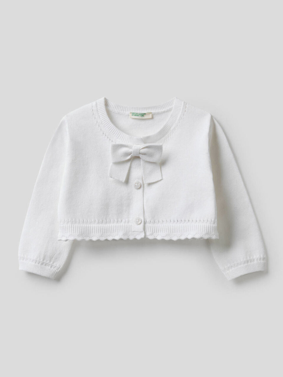 Cardigan corto con fiocchetto image number 1