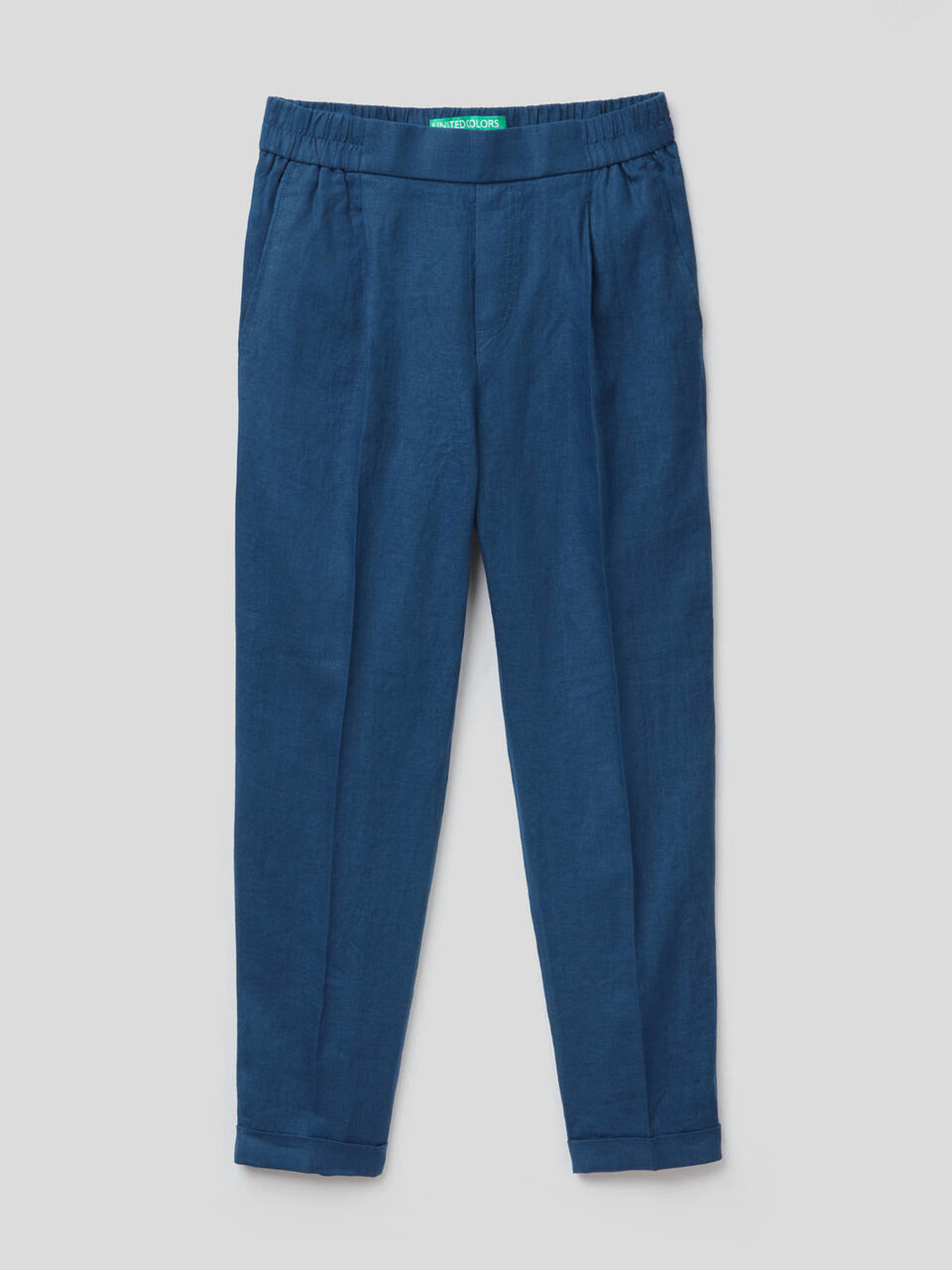 Pantaloni cropped in 100% lino image number null