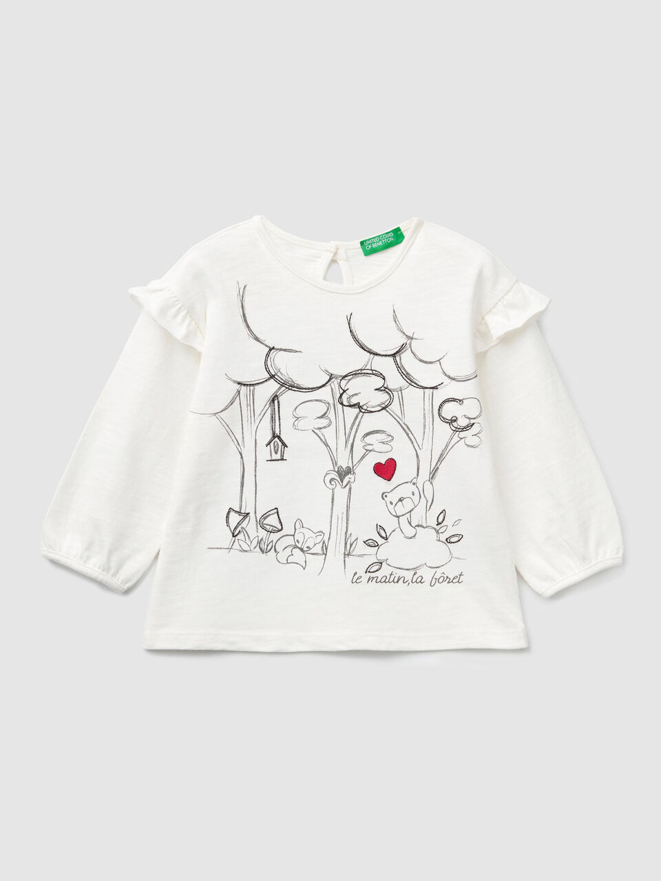 T-shirt con stampa e ricamo image number 1
