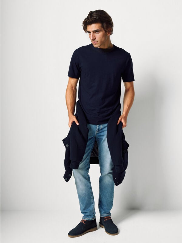T-shirt in cotone fiammato Uomo