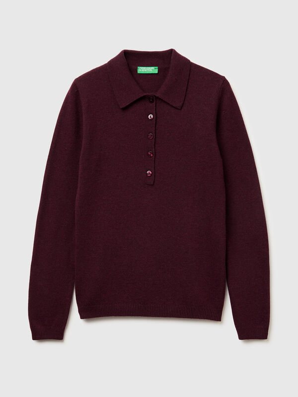 Polo in maglia in misto cashmere Donna