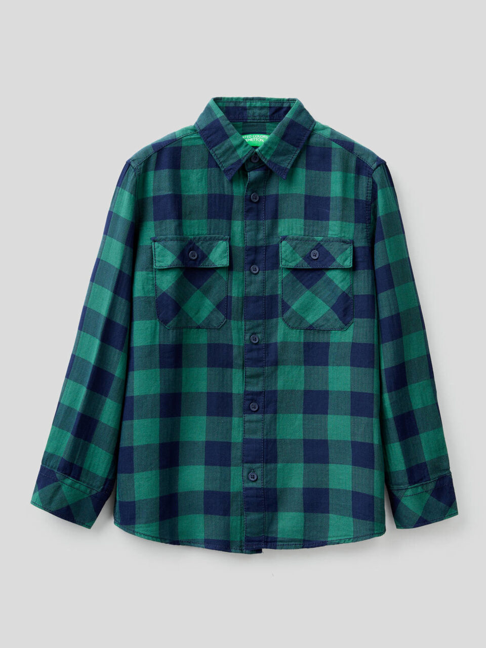 Camicia a quadri in 100% cotone image number 1
