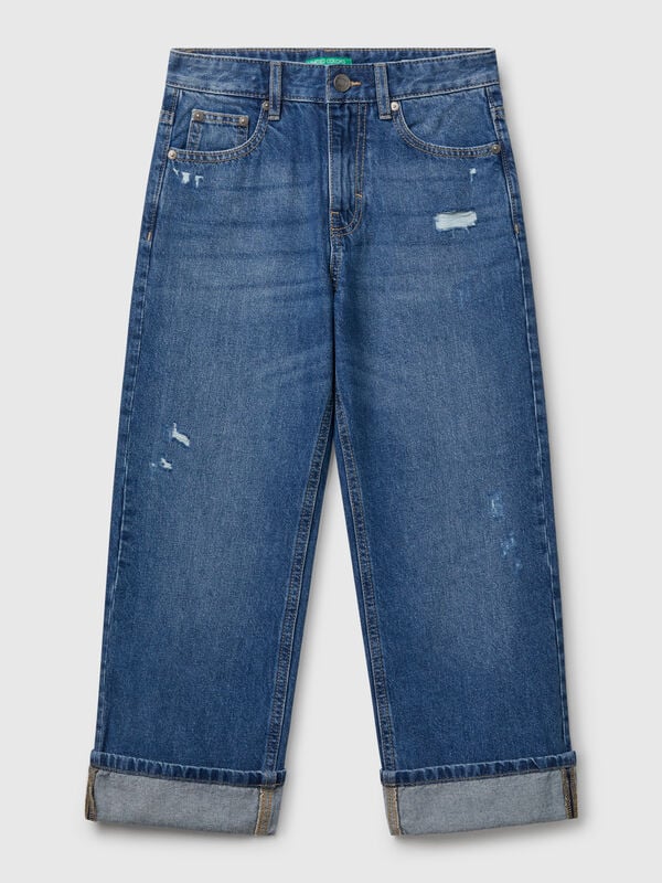 Jeans straight con rotture Bambino