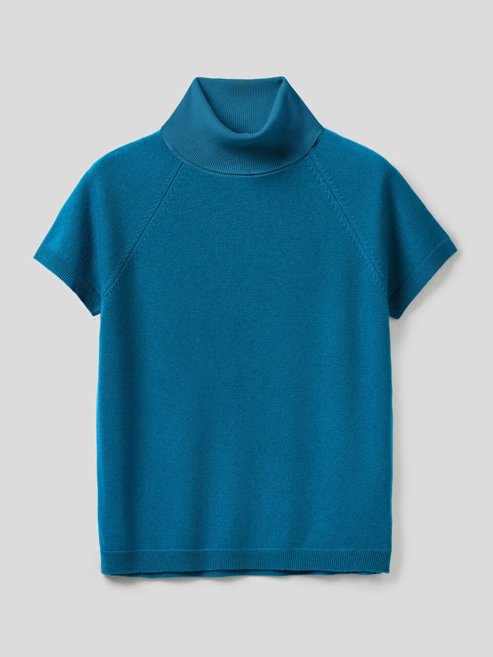 Dolcevita a maniche corte in misto lana e cashmere image number 1