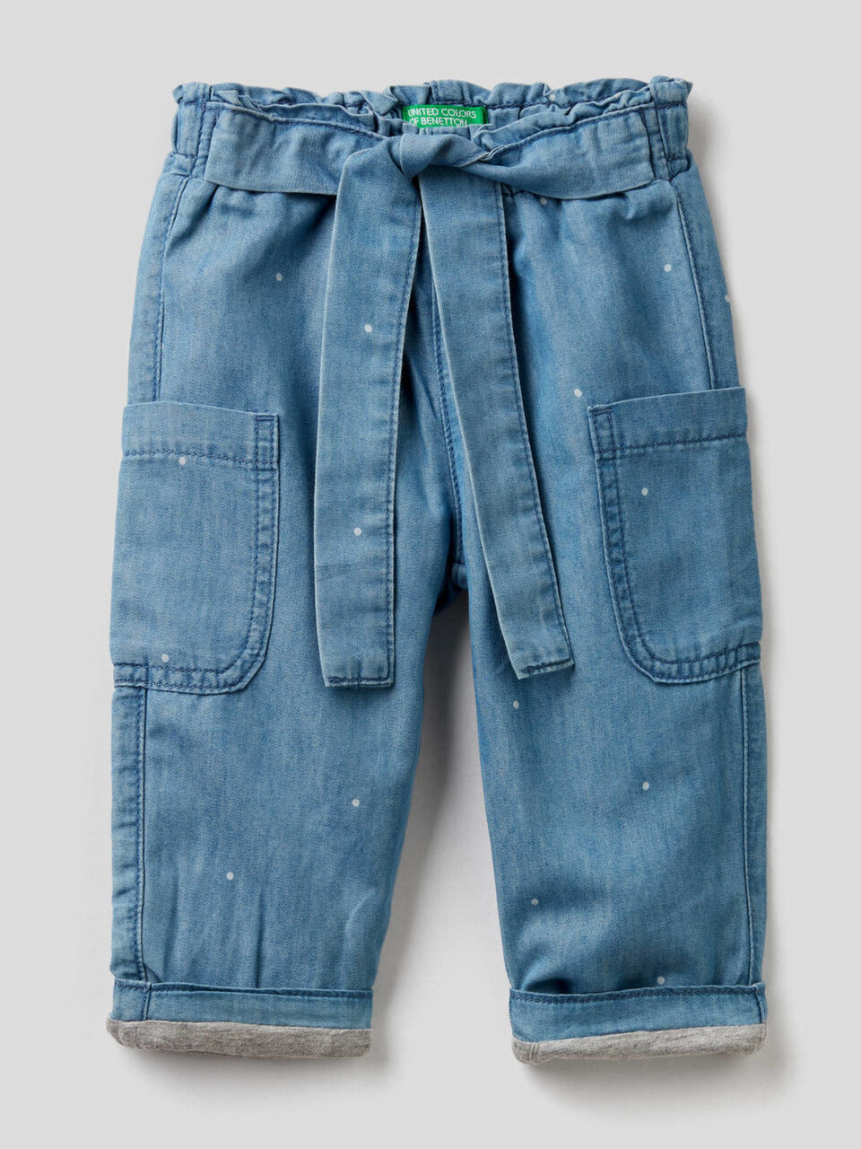 Pantaloni cargo in denim leggero image number 1
