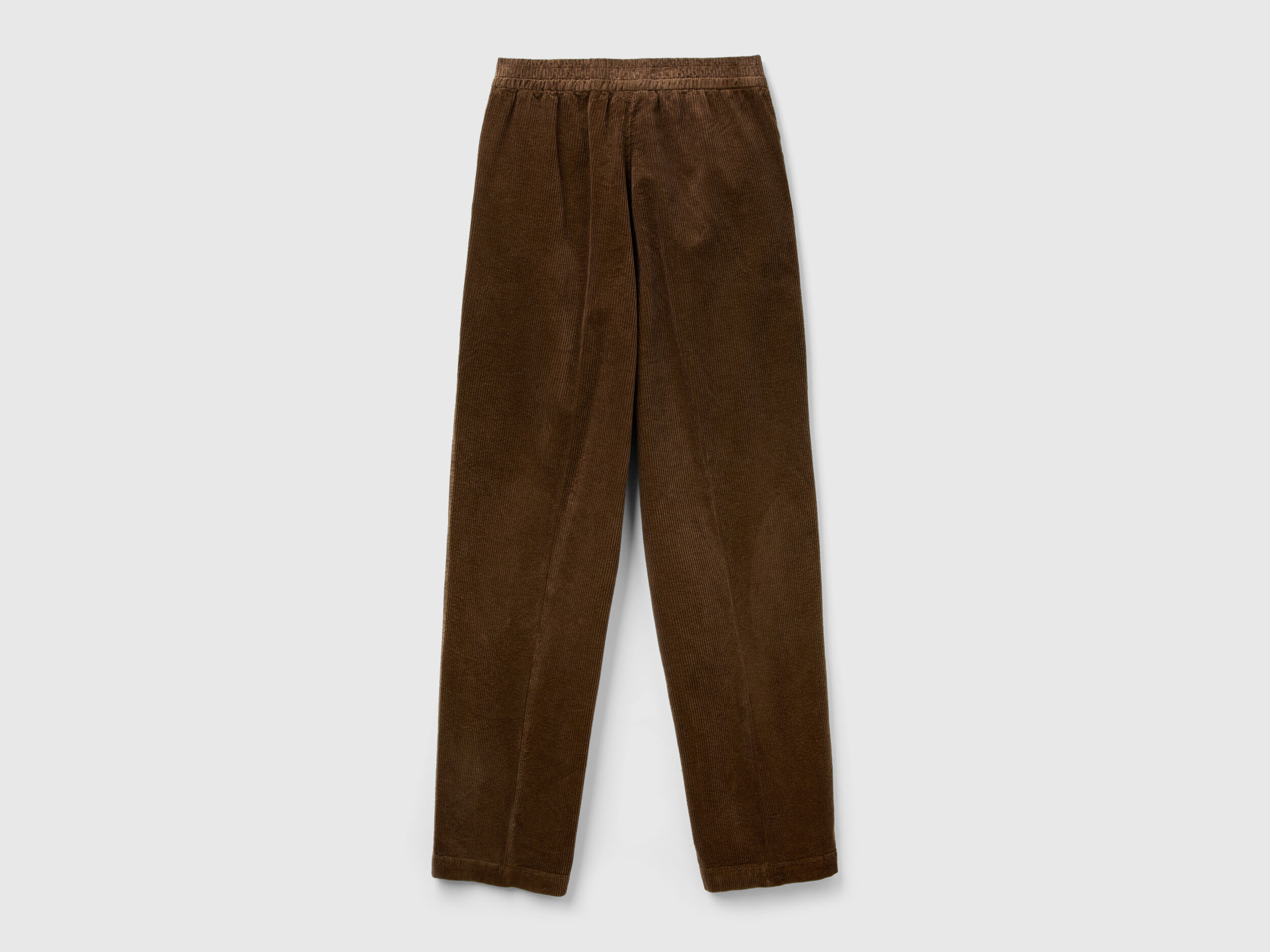 Pantaloni ampi in velluto Marrone Benetton