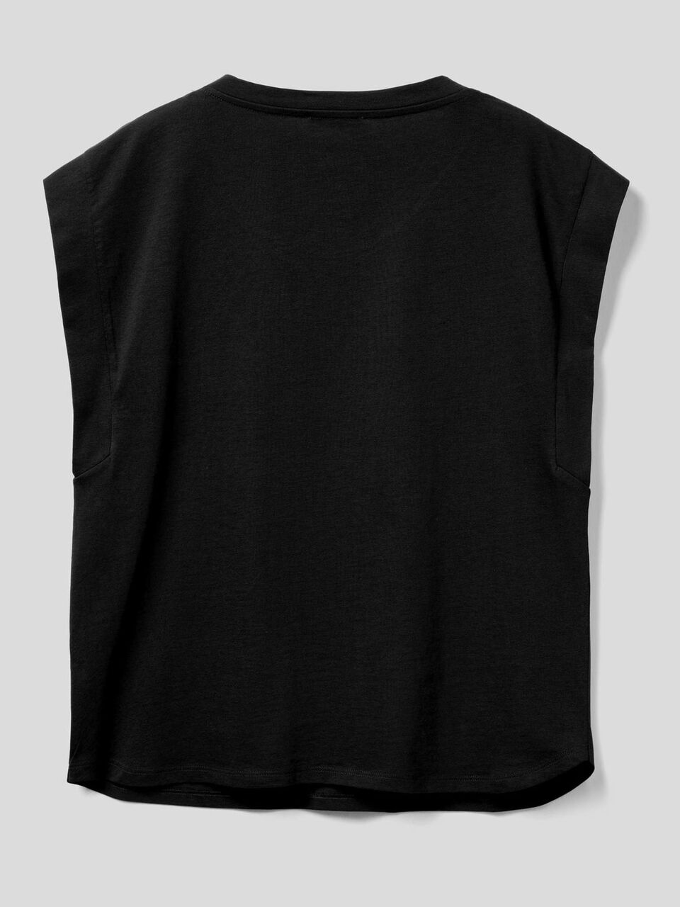 T-shirt in cotone con manica ad aletta image number 2