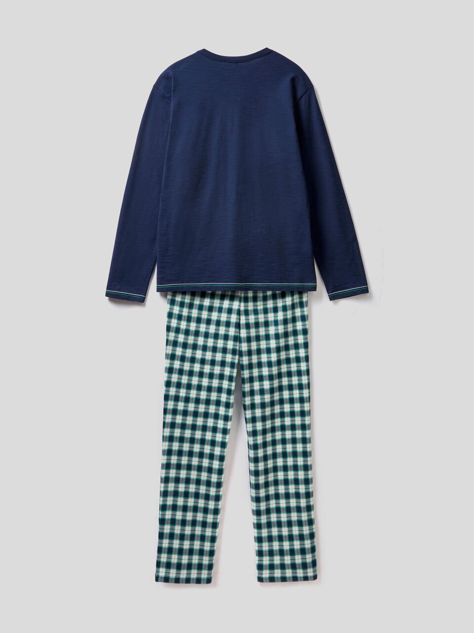Pigiama lungo con pantaloni a quadri image number 2