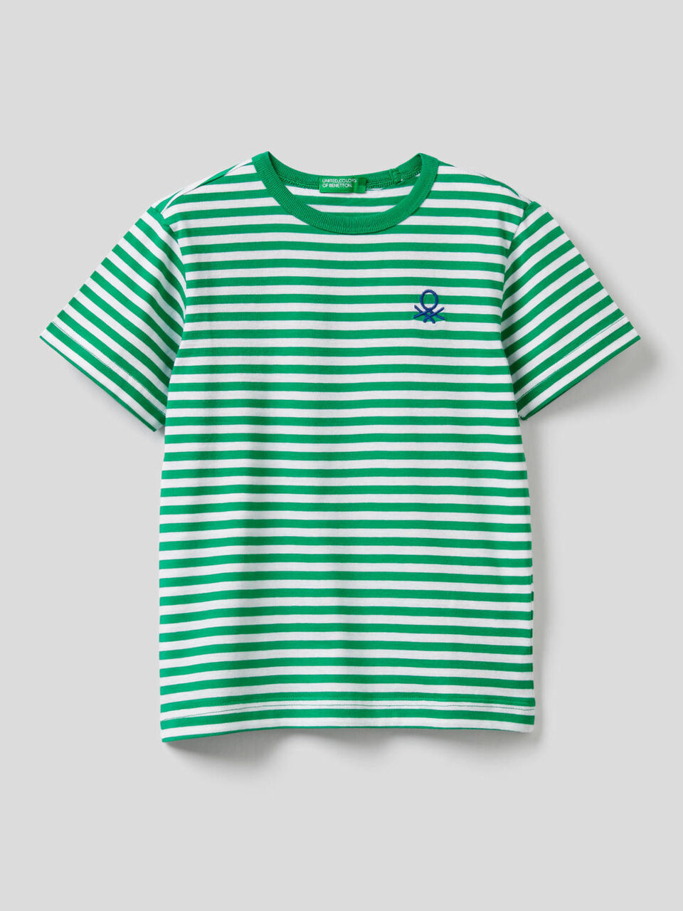 T-shirt a righe 100% cotone image number 1