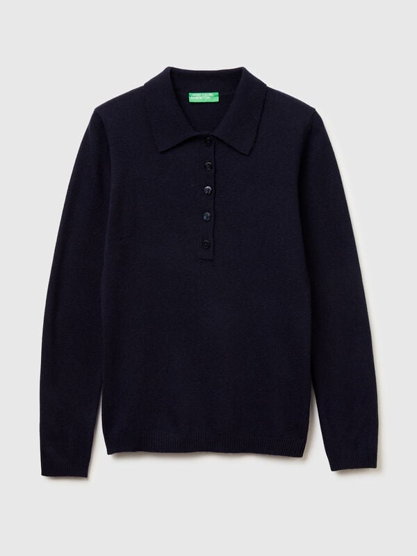 Polo in maglia in misto cashmere Donna