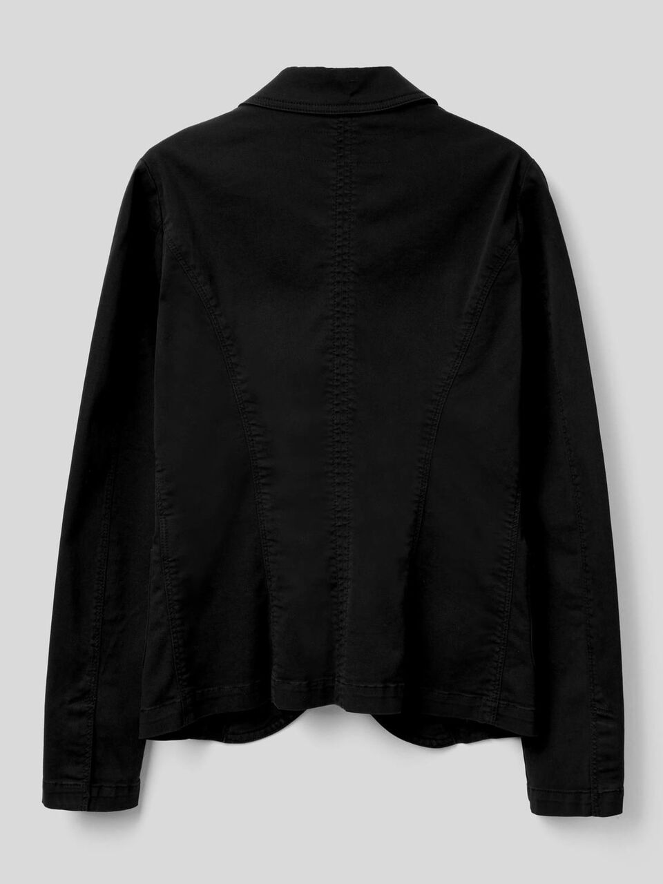 Blazer sciancrato in cotone stretch image number 2