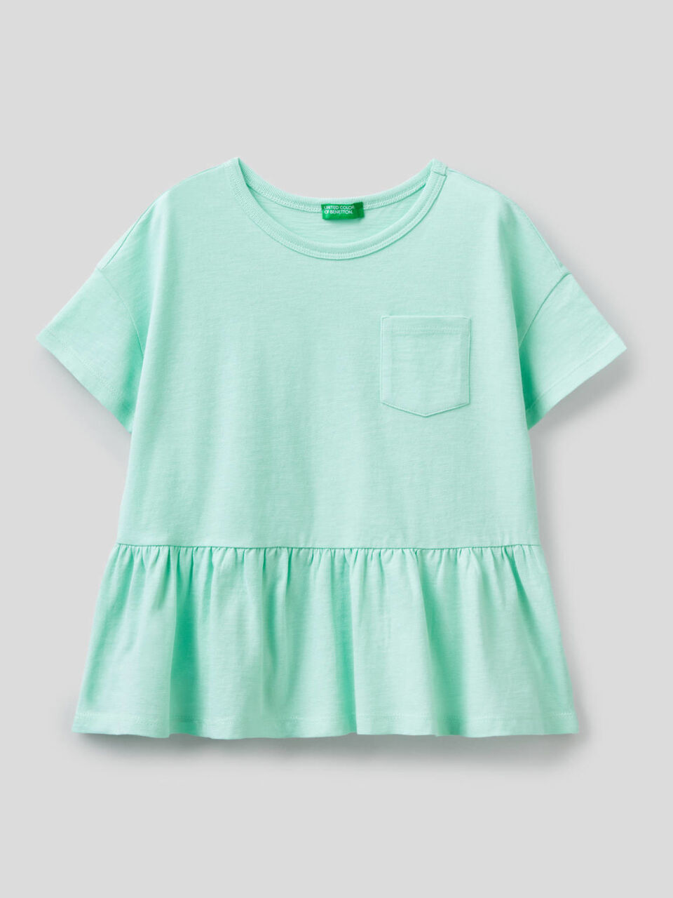 T-shirt in puro cotone con balza image number 1