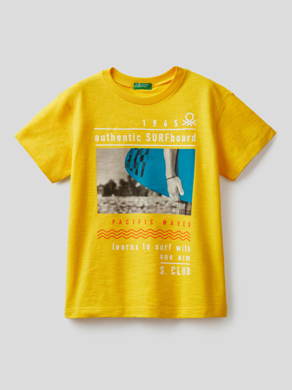 T-shirt in cotone con stampa surf image number 1