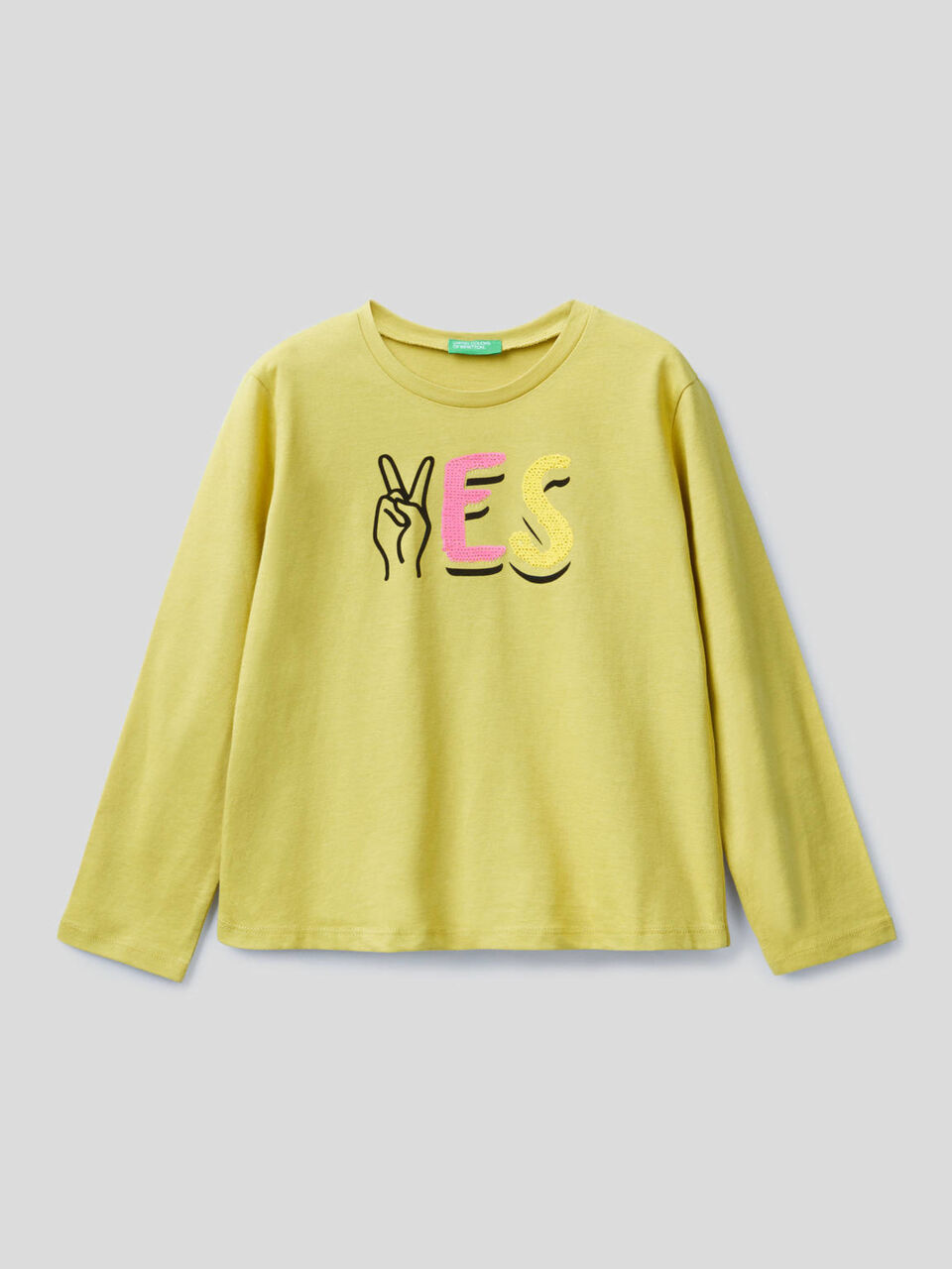 T-shirt 100% cotone con paillettes image number 1