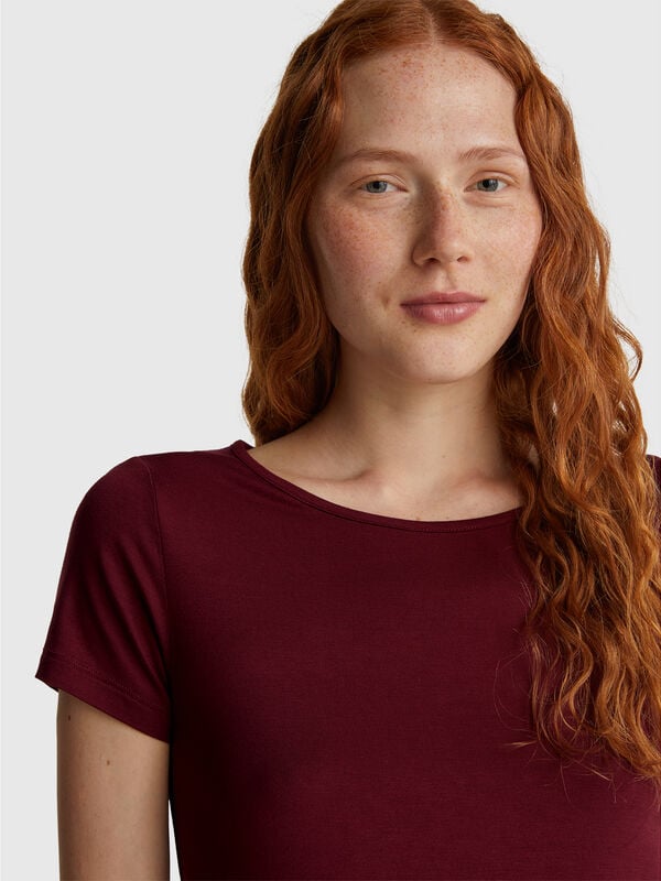 Maglia manica corta con pizzo Donna